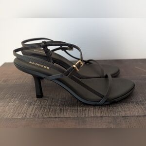 Express Dark Green Strappy Heels